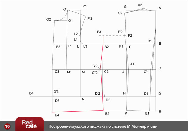 Выкройка основа мужского пиджака Выкройка основа мужского пиджака