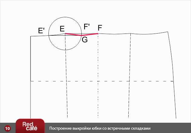 RedCafe | Построение выкройки юбки со встречными складками RedCafe | Построение выкройки юбки со встречными складками